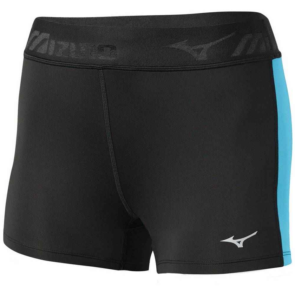 Damske Legíny Mizuno Impulse Core Short Bezecke Čierne/Modre Tyrkysové Vypredaj QOIB32849